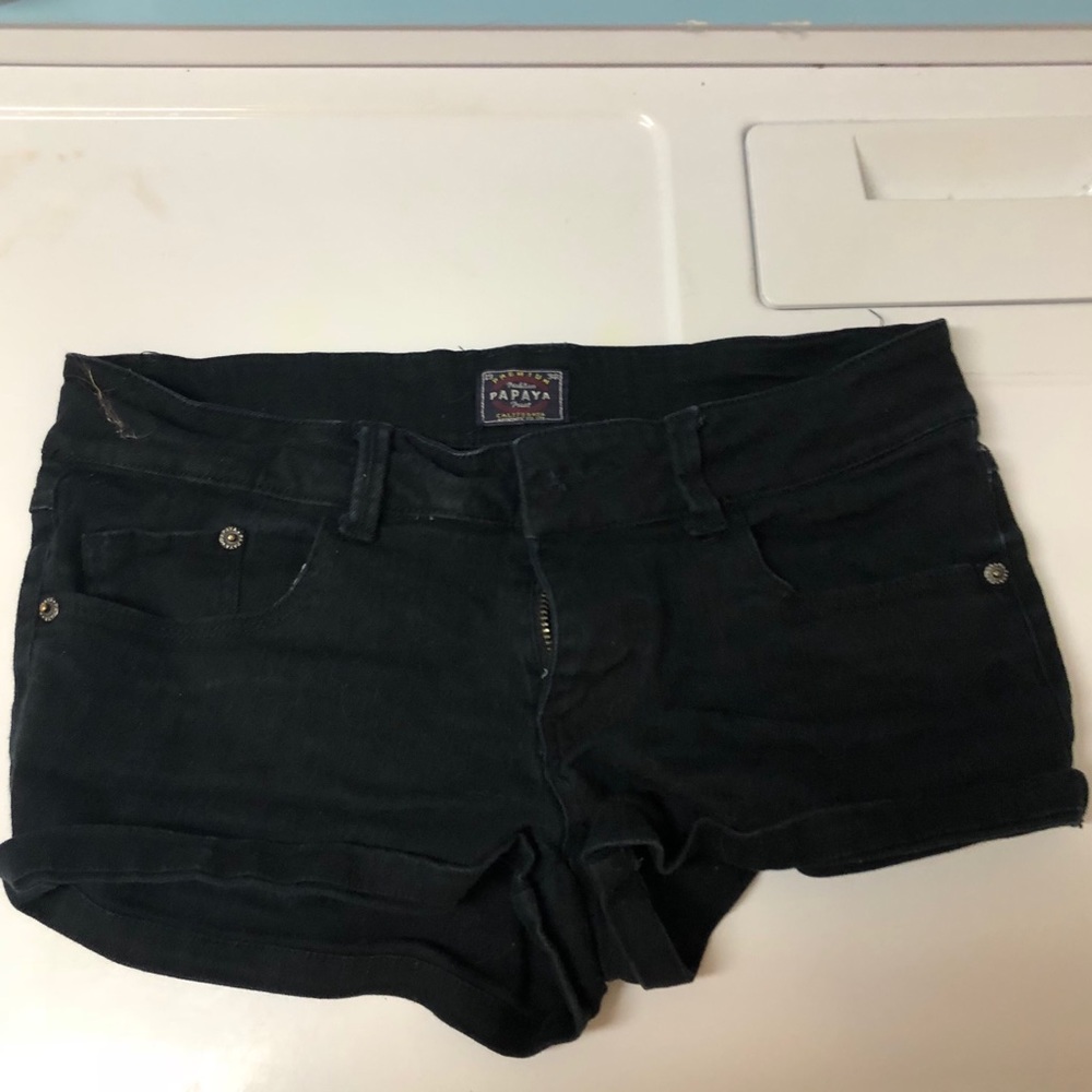 PAPAYA BLACK JEAN SHORTS